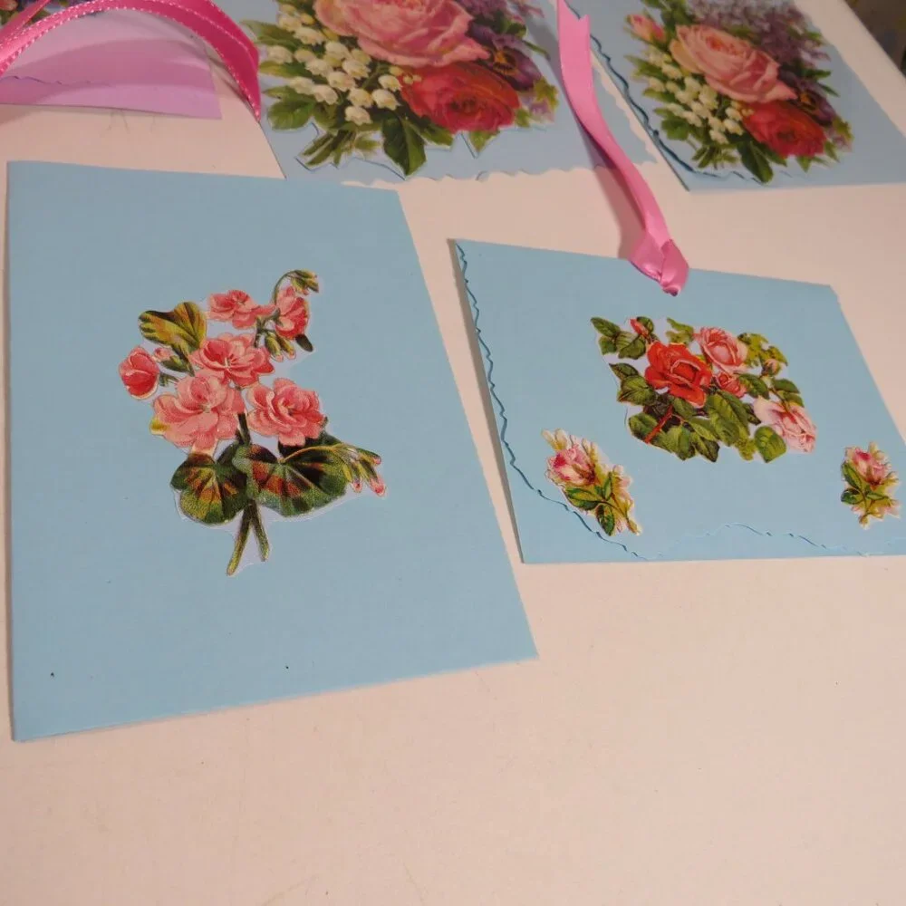 Victorian Gift Tags Cardstock with some embossed images & glitter paint accents
